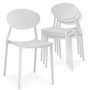 Chaise empilable moderne polypropylène blanc Bala - Lot de 4