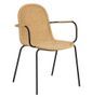 Chaise empilable ROPA avec accoudoirs – Osier synthétique et structure en fer