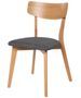 Chaise en bois de chêne et tissu gris foncé Reka