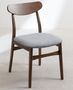 Chaise en bois marron et tissu gris Klouda