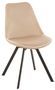 Chaise en métal et textile beige Serano L 55 cm
