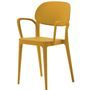 Chaise en polypropylène jaune ambre avec accoudoirs Kate - Lot de 4
