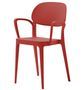 Chaise en polypropylène rouge brique avec accoudoirs Kate - Lot de 4
