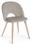 Chaise en velours taupe et pieds en acier Mania - Lot de 4