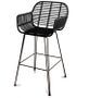 Chaise haute BARBOU – Rotin noir & métal