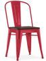 Chaise industrielle acier brillant et assise en bois massif marron Reko