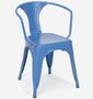 Chaise industrielle avec accoudoirs acier brillant bleu Kuista