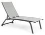 Chaise longue en aluminium et textylène noir Chloé - Lot de 4