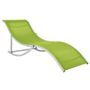 Chaise longue pliable textilène vert et métal Leepy - Lot de 2