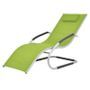 Chaise longue textilène vert et métal gris Lensar