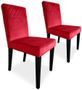 Chaise matelassée velours rouge Menti - Lot de 2