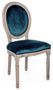 Chaise médaillon en bois bleu Madalia - Lot de 2