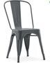 Chaise métal brillant gris foncé Industriel Kalax 45 cm