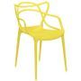 Chaise moderne avec accoudoirs polypropylène jaune vif Beliano