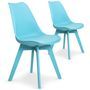 Chaise moderne Bleu Plaza - Lot de 2