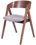 Chaise moderne en bois de noyer et tissu gris clair Merka