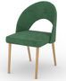 Chaise moderne en bois naturel de hêtre et tissu 34 coloris au choix Cekuza