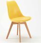 Chaise naturel et jaune avec coussin simili cuir Anko - Lot de 2