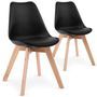 Chaise noir style scandinave Spak - Lot de 2