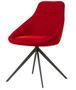 Chaise pivotante à 180º avec accoudoirs tissu rouge et pieds métal noir Kalo