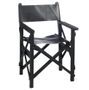 Chaise pliante avec accoudoirs cuir et bois massif noir Liath