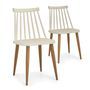 Chaise polypropylène beige et pieds métal beige Nordi - Lot de 2
