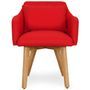 Chaise scandinave avec accoudoir tissu rouge Kendi