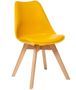Chaise scandinave avec coussin simili jaune Genève - Lot de 2