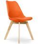 Chaise scandinave avec coussin simili orange Genève - Lot de 2