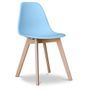 Chaise scandinave bleu clair et pieds hêtre naturel Kuisto - Lot de 2