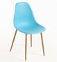 Chaise scandinave bleu turquoise et naturel Kerry - Lot de 2