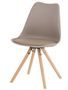 Chaise scandinave moka assise coussin simili cuir Norda