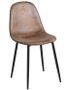 Chaise simili cuir brun clair vintage et pieds acier noir Kela