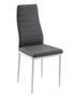 Chaise simili cuir gris et pieds métal blanc Rolina - Lot de 4