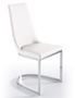 Chaise similicuir blanc et pieds acier inoxydable Akra - lot de 4