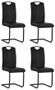 Chaise similicuir noir et pieds métal chromé Mikarelane - Lot de 4