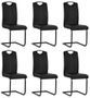 Chaise similicuir noir et pieds métal chromé Mikarelane - Lot de 6