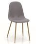 Chaise tissu gris clair et pieds métal effet bois Mosac - Lot de 4