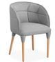 Chaise tissu matelassé gris clair Norda