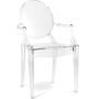 Chaise transparente ELIZA avec accoudoir