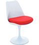 Chaise Tulipo pivotante blanc brillant avec coussin - Design haut de gamme