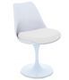 Chaise Tulipo pivotante blanc brillant avec coussin - Design haut de gamme