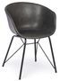 Chaise vintage simili cuir noir et pieds acier noir Warhol