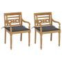 Chaises Batavia 2 pcs avec coussins anthracite Bois de teck 2