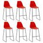 Chaises de bar 6 pcs Rouge Plastique