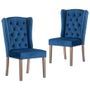 Chaises de salle à manger 2 pcs Bleu Velours