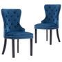 Chaises de salle à manger 2 pcs Bleu Velours Konfa