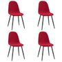 Chaises de salle à manger 4 pcs Rouge bordeaux Velours