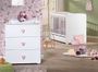 Chambre bébé Basic lit 60x120 cm et commode à langer laqué blanc et rose