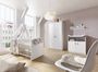 Chambre bébé Classic White lit 60x120 cm commode à langer et armoire 2 portes bois blanc